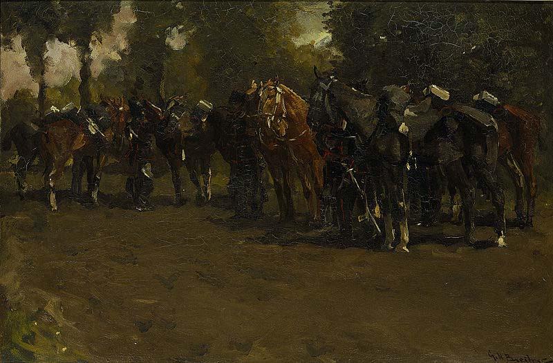 George Hendrik Breitner Cavalry at Rest Sweden oil painting art